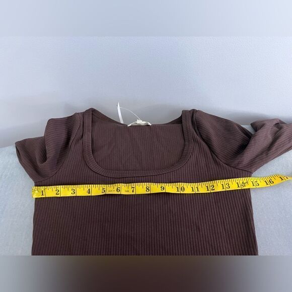 Madewell Square-Neck Long-Sleeve Crop Tee in Sleekhold NWT Size XXS - Picture 5 of 6